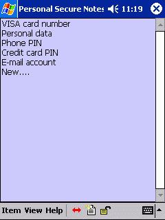 Personal Secure Notes