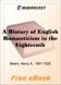 A History of English Romanticism in the Eighteenth Century for MobiPocket Reader