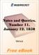 Notes and Queries, Number 11, January 12, 1850 for MobiPocket Reader