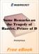 Some Remarks on the Tragedy of Hamlet for MobiPocket Reader