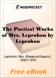 The Poetical Works of Mrs. Leprohon for MobiPocket Reader