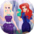 Dress up Elsa and Ariel at the disco