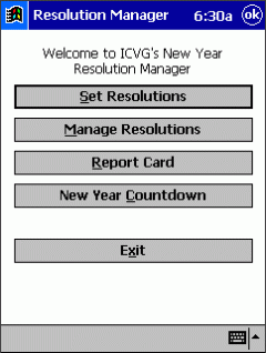 New Year Resolution Manager and Countdown 2003