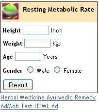 Resting Metabolic Rate Calculator