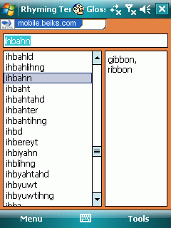 BEIKS Rhyming Terms Glossary for Windows Mobile