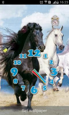Running Horses alarm Clock and Flashlight