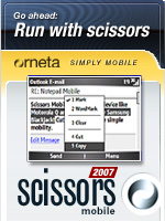 Scissors Mobile 2007 (Cut, Copy and Paste in Outlook Mobile without a touch-screen)