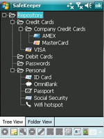 SafeKeeper - An easy to use wallet program for WindowsMobile