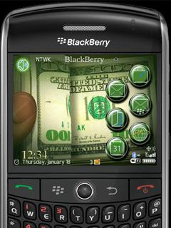 Animated 100 Dollar Bill Theme for BlackBerry Curve