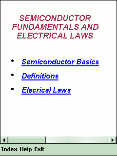 "Semiconductor Fundamentals and Electrical Laws" for Pocket PC 2002/2003