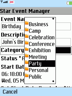 Star Event Manager for Symbian