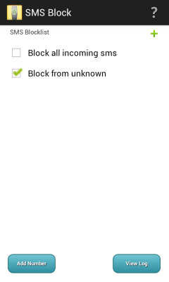 SMS Block - number blacklist