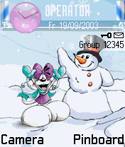 Snowman for christmas, theme ui for  nokia s60 1.x/2.x os 6600/n70/n72...