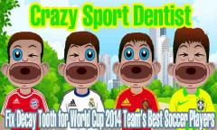 Soccer Dentist Fix Decay Tooth for Football Player