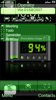 Style green animated phone