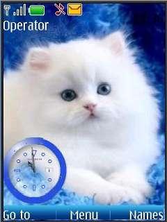 Swf White Cat Clock