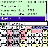 tApCalc Financial tape calculator for Palm