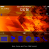 Orange Abstract Theme with Stunning Glowing Blue Icons