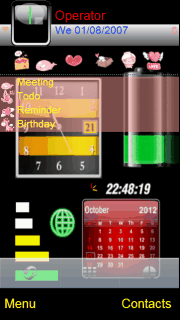 Time calendar battery signal animated
