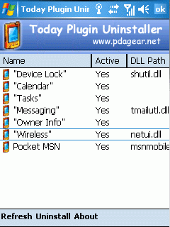 Today Plugin Uninstaller (Freeware)