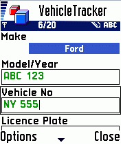Vehicle Tracker for Symbian