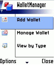 Wallet Manager for Symbain
