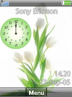 White Flowers Clock