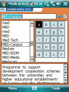BEIKS Medical Abbreviations Dictionary for Windows Mobile