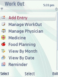 WorkOut Pro for Symbian