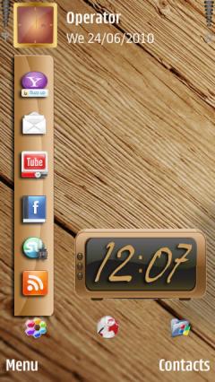 Wood Sidebar Clock