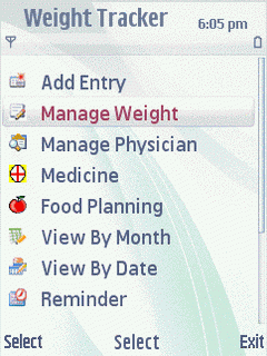 Infodev Weight Tracker Pro for Symbian