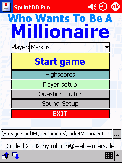 Who Wants To Be A Millionaire for SprintDB