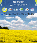 Yellow Field Theme Includes Free Digital Clock Screensaver