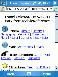 Travel Yellowstone National Park - illustrated travel guide and maps